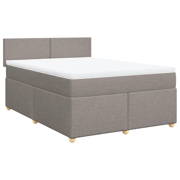 vidaXL &Kappa;&rho;&epsilon;&beta;ά&tau;&iota; Boxspring &mu;&epsilon; &Sigma;&tau;&rho;ώ&mu;&alpha; Taupe 140x200 &epsilon;&kappa;. &Upsilon;&phi;&alpha;&sigma;&mu;ά&tau;&iota;&nu;&omicron;