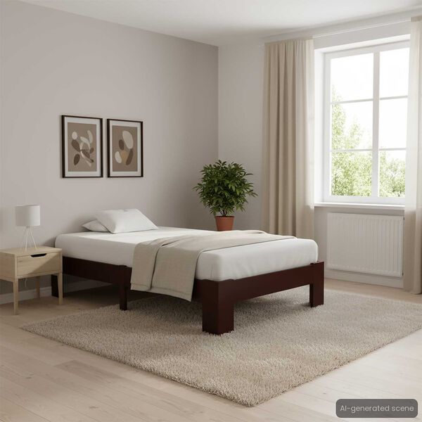 vidaXL Πλαίσιο Κρεβατιού Σκούρο Καφέ 100 x 200 εκ. Μασίφ Ξύλο Πεύκου