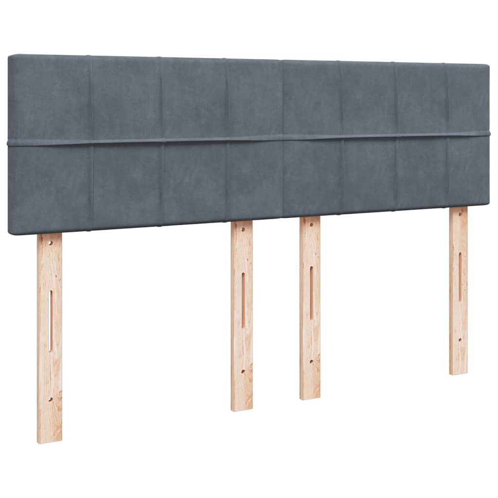 vidaXL Κρεβάτι Boxspring με Στρώμα Σκούρο Γκρι 140x190 εκ. Βελούδινο