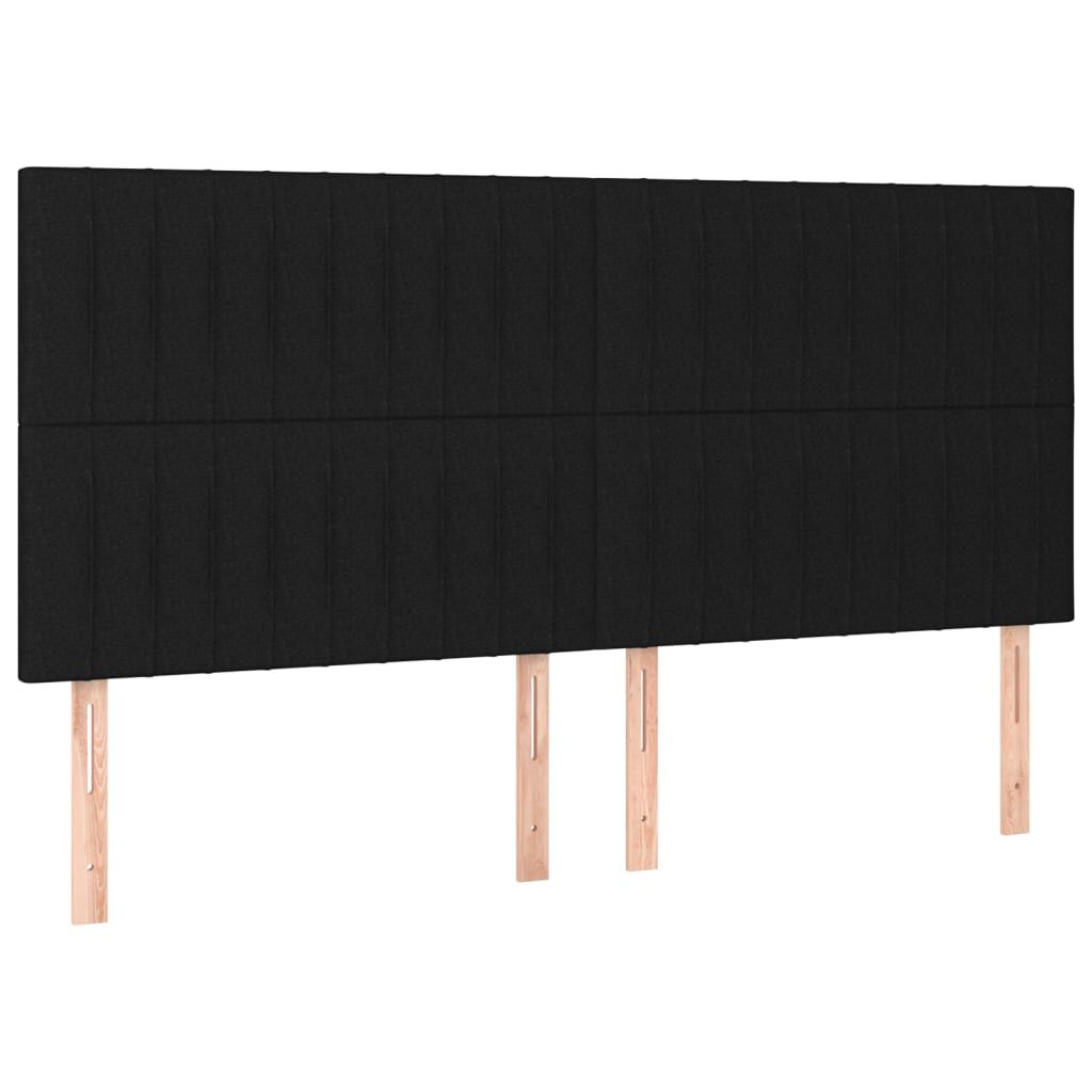 vidaXL Κεφαλάρια Κρεβατιού 4 τεμ. Μαύρο 90x5x78/88 εκ. Υφασμάτινο