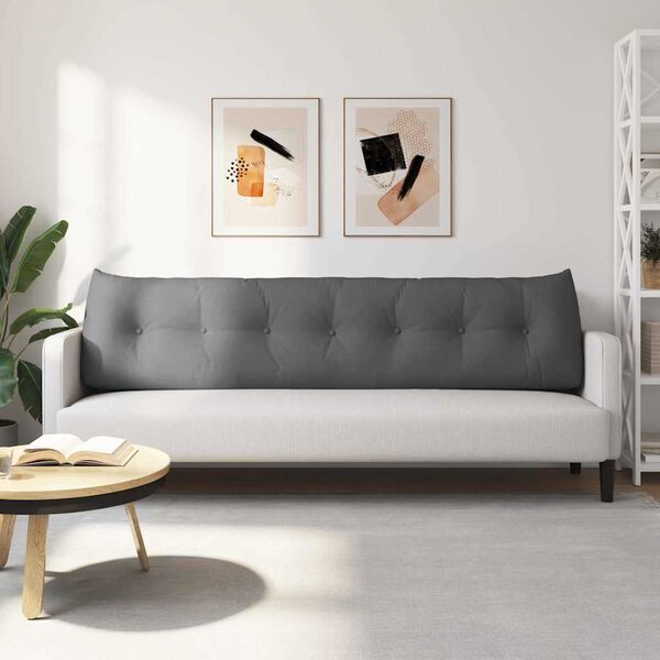 vidaXL Μαξιλάρι Πλάτης Σκούρο Γκρι 200 x 24 x 50 εκ ύφασμα