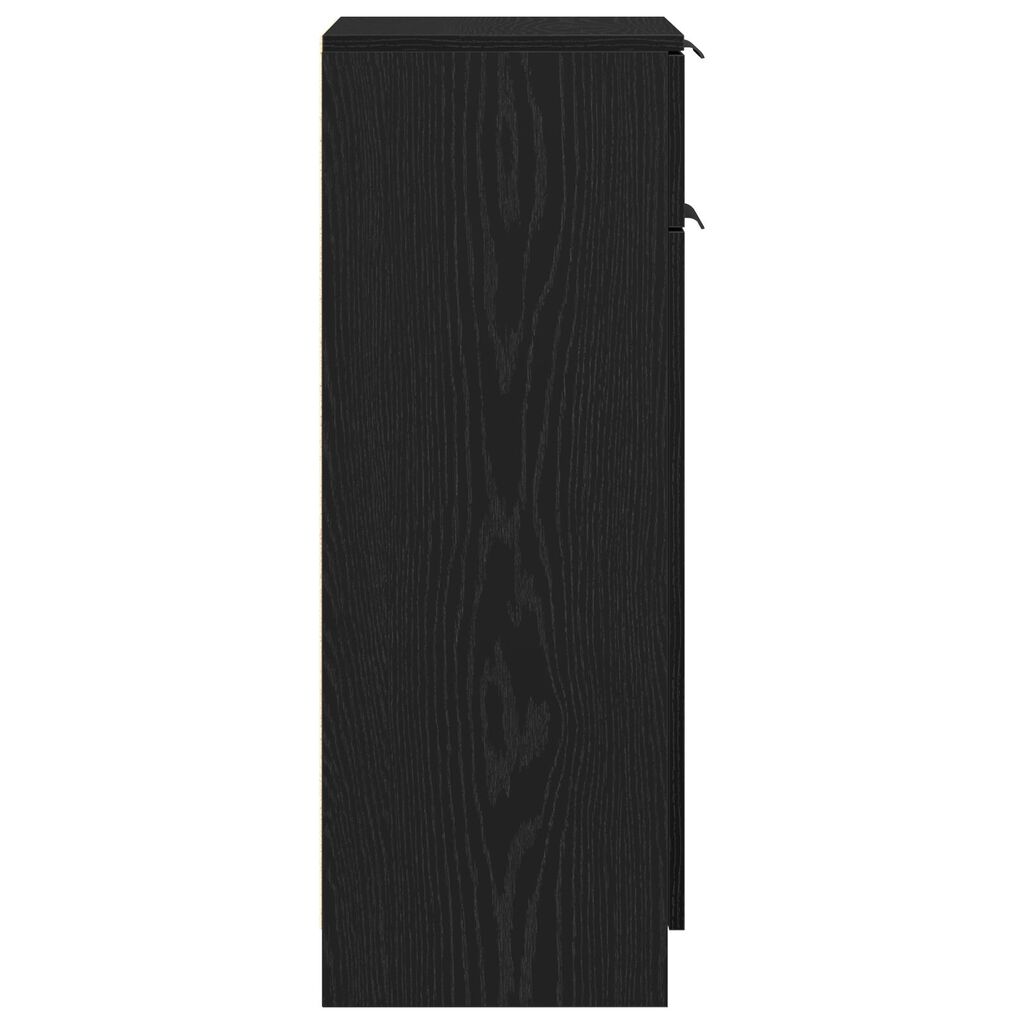 vidaXL Ντουλάπι Μπάνιου Μαύρη δρυς 32 x 34 x 90 εκ Επεξεργασμένο ξύλο