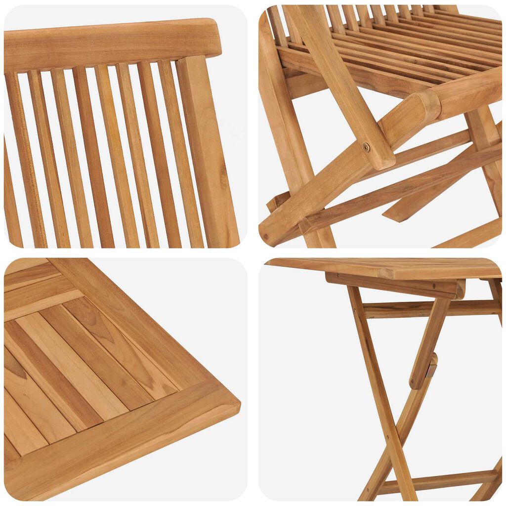 vidaXL Σετ Τραπεζαρίας Κήπου 2 pcs Καφέ Μασίφ ξύλο teak