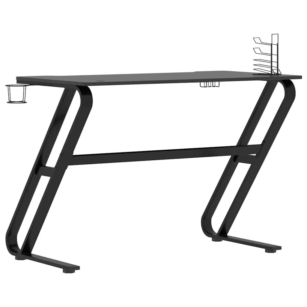 vidaXL Γραφείο Gaming Μαύρο 110 x 60 x 75 εκ. με Πόδια σε Σχήμα ΖΖ