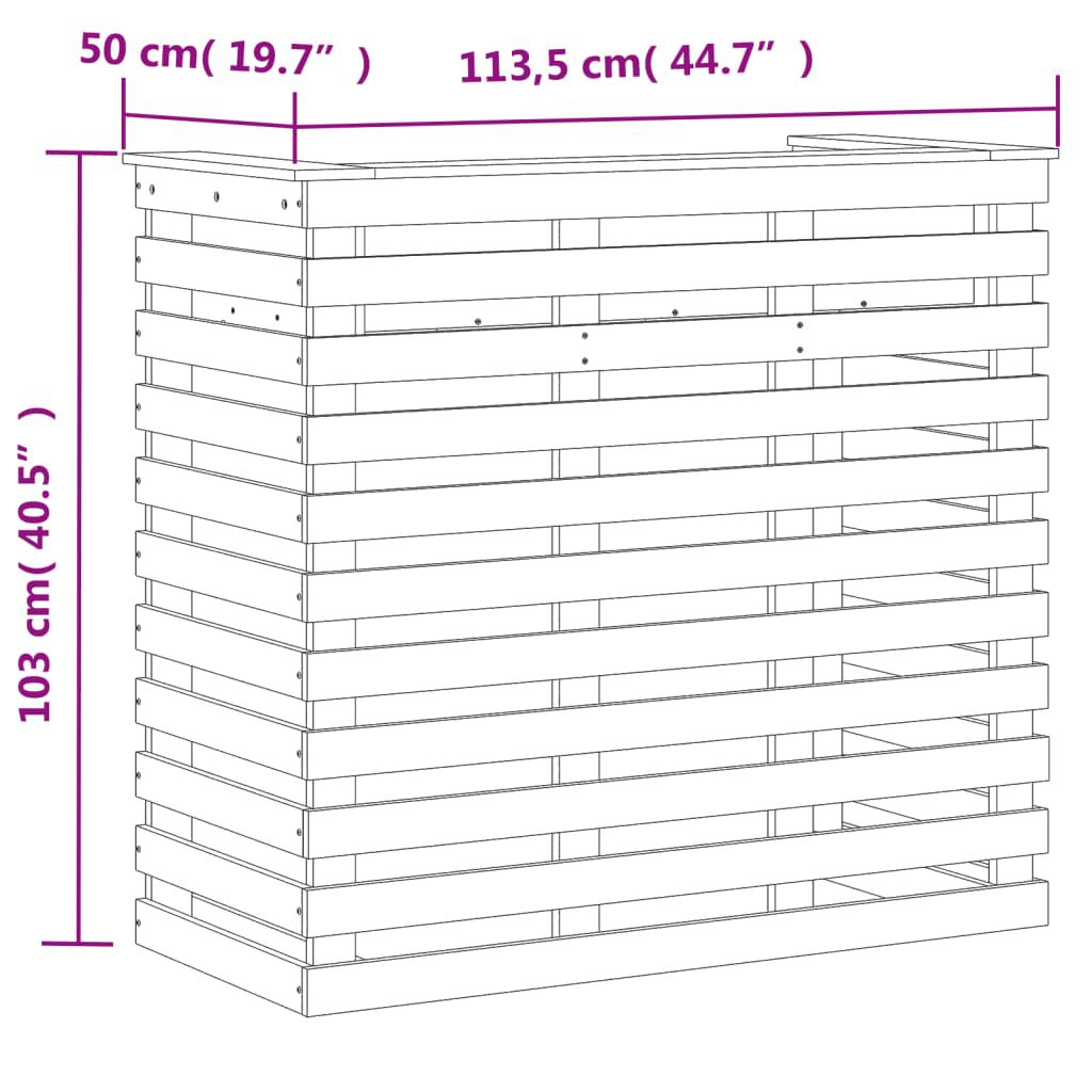 vidaXL Τραπέζι Μπαρ Εξ. Χώρου 113,5x50x103 εκ. από Μασίφ Ξύλο Πεύκου
