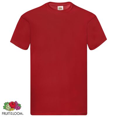 Fruit of the Loom T-shirt Original 5 τεμ. Κόκκινα L Βαμβακερά