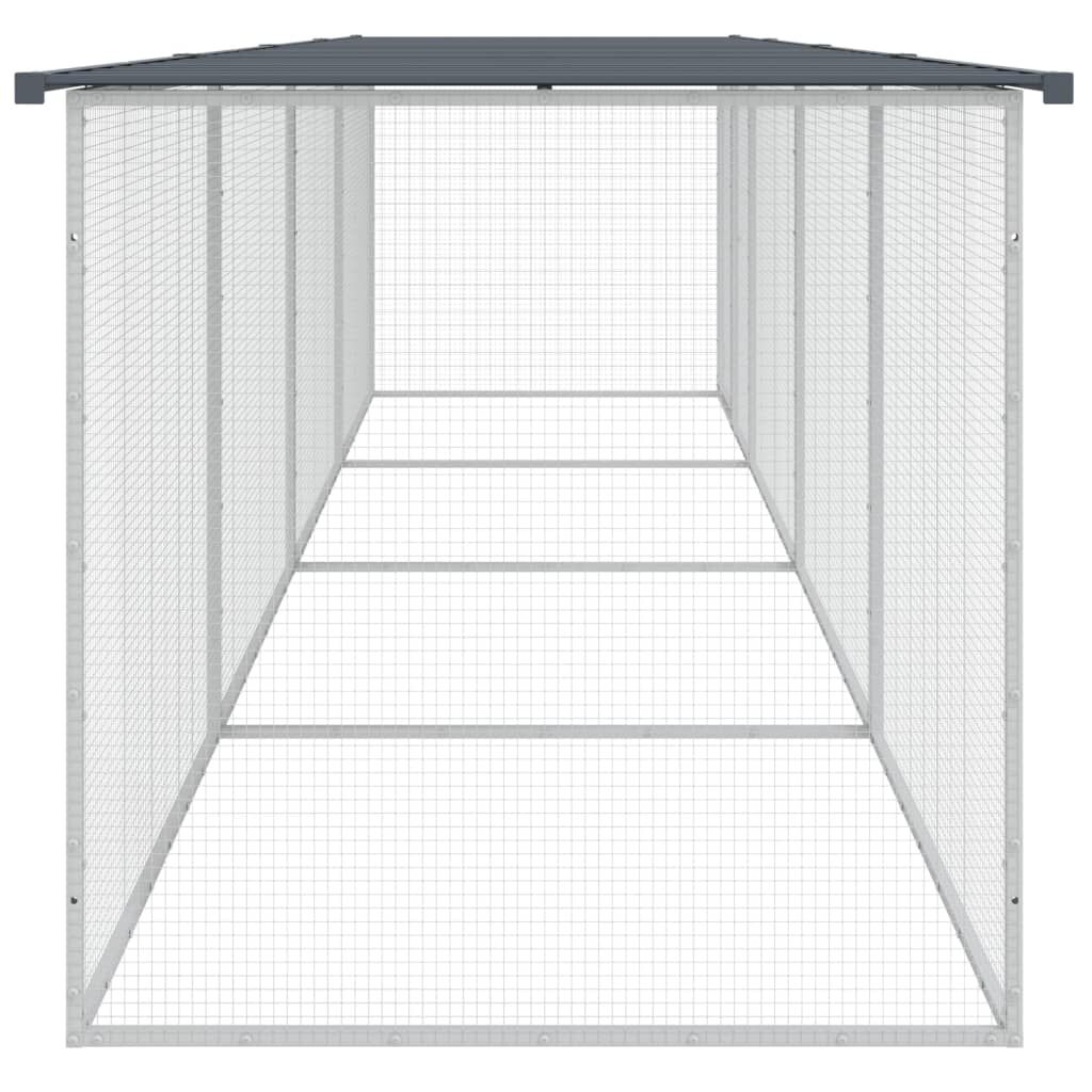vidaXL Κοτέτσι - Κλουβί με Στέγη Ανθρακί 403x98x90 εκ. Γαλβαν. Ατσάλι
