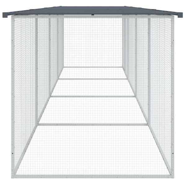 vidaXL Κοτέτσι - Κλουβί με Στέγη Ανθρακί 403x98x90 εκ. Γαλβαν. Ατσάλι