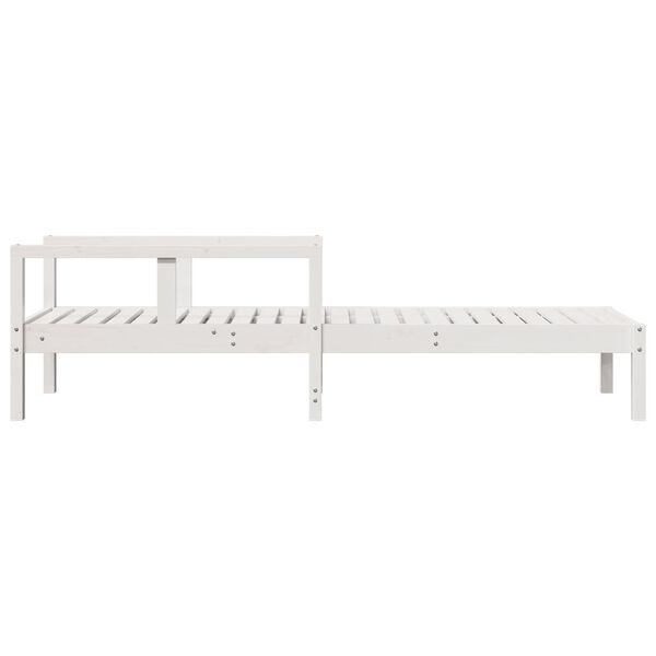 vidaXL Ξαπλώστρα Λευκή 199,5x62x55 εκ. από Μασίφ Ξύλο Πεύκου