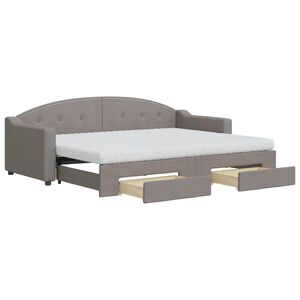 vidaXL Καναπές Κρεβάτι Συρόμενος Taupe 80x200 εκ. Υφασμάτινος Συρτάρια