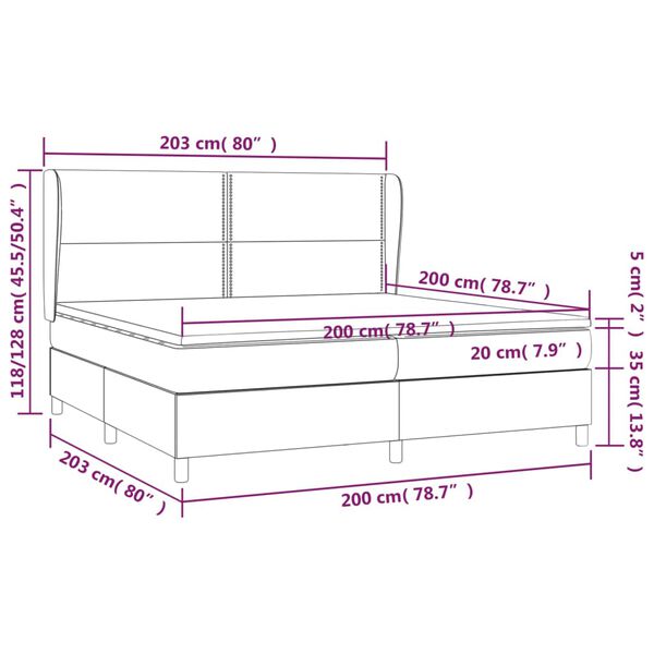 vidaXL Κρεβάτι Boxspring με Στρώμα Ανοιχτό Γκρι 200x200 εκ. Υφασμάτινο