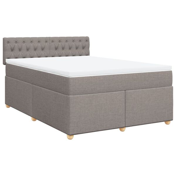 vidaXL &Kappa;&rho;&epsilon;&beta;ά&tau;&iota; Boxspring &mu;&epsilon; &Sigma;&tau;&rho;ώ&mu;&alpha; Taupe 140x190 &epsilon;&kappa;. &Upsilon;&phi;&alpha;&sigma;&mu;ά&tau;&iota;&nu;&omicron;