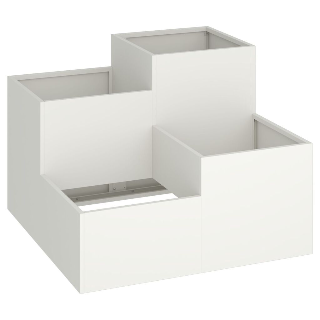 vidaXL Κήπος Γλάστρα 100x100x60 εκ. Λευκό Ατσάλι