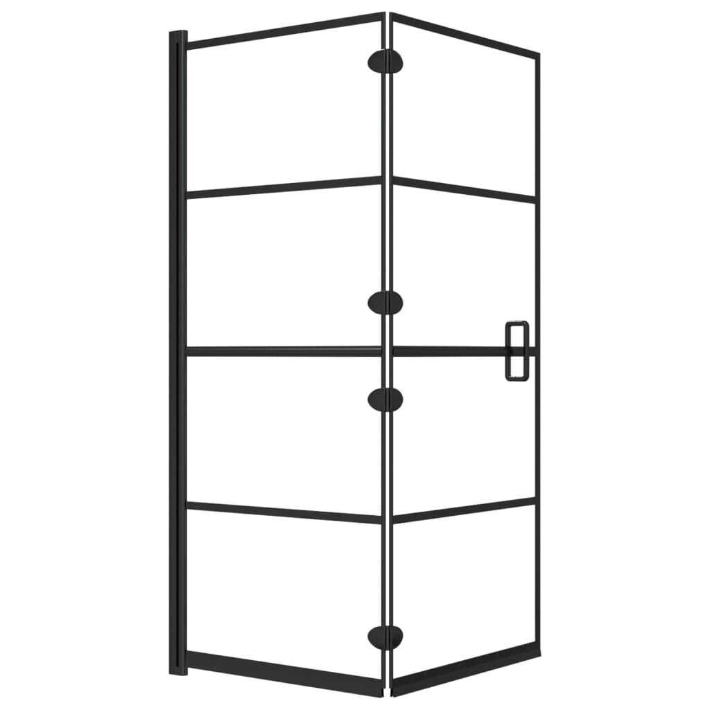 vidaXL Καμπίνα Μπανιέρας Πτυσσόμενη Μαύρη 120 x 140 εκ. από ESG