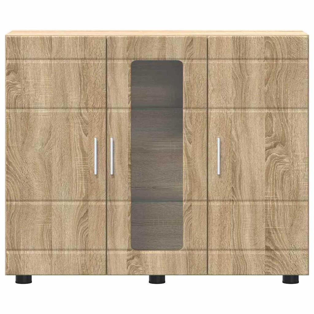 vidaXL Πλαϊνό γραφείο με ράφι με πόρτα Sonoma Δρυς 55.5 x 29 x 100 εκ