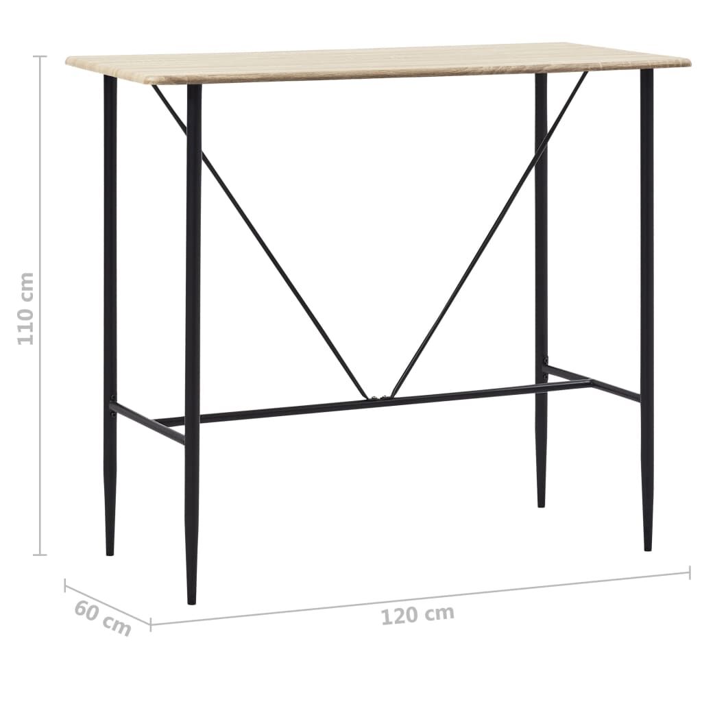 vidaXL Τραπέζι Μπαρ Χρώμα Δρυός 120 x 60 x 110 εκ. από MDF