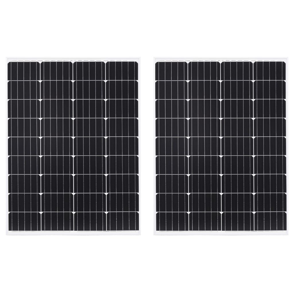 vidaXL Ηλιακά Πάνελ Μονοκρυσταλ. 2 τεμ. 100W Αλουμίνιο/Γυαλί Ασφαλείας