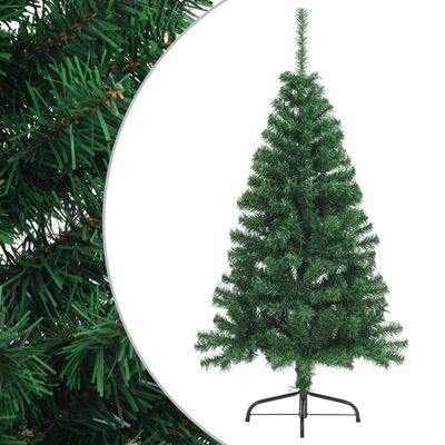 vidaXL Χριστουγεννιάτικο Δέντρο Τεχνητό Μισό Βάση Πράσινη 120 εκ. PVC