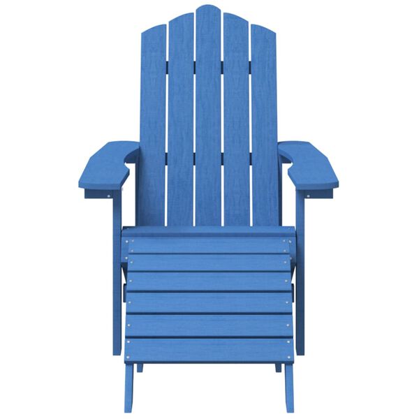 vidaXL Καρέκλα Κήπου Adirondack Γαλάζια HDPE με Υποπόδιο & Τραπεζάκι