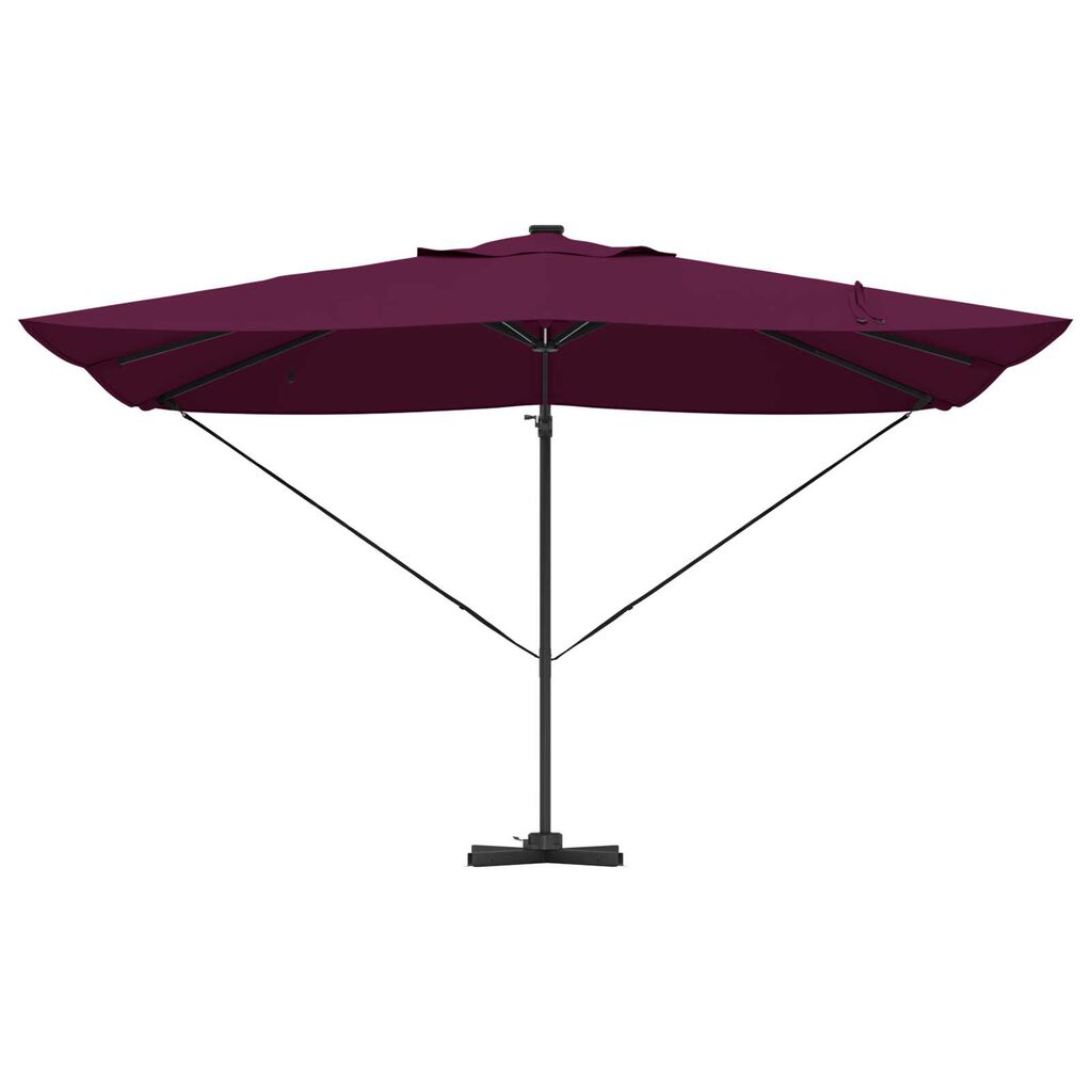 vidaXL Cantilever Roma Parasol με LEDs Μπορντώ 352x251x265 εκ. Αλουμίνιο