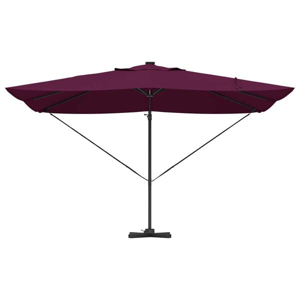 vidaXL Cantilever Roma Parasol με LEDs Μπορντώ 352x251x265 εκ. Αλουμίνιο
