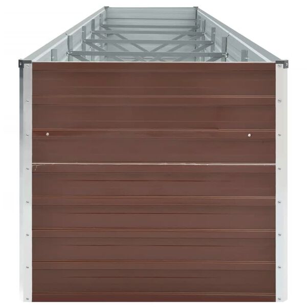 vidaXL Ζαρντινιέρα Υπερυψωμένη Καφέ 480x80x77 εκ. Γαλβαν. Χάλυβας