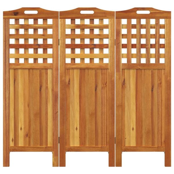 vidaXL Διαχωριστικό Χώρου με 3 Πάνελ 121,5x2x115εκ. Μασίφ Ξύλο Ακακίας