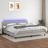 vidaXL &Kappa;&rho;&epsilon;&beta;ά&tau;&iota; Boxspring &mu;&epsilon; &Sigma;&tau;&rho;ώ&mu;&alpha; & LED &Alpha;&nu;.&Gamma;&kappa;&rho;&iota; 200x200&epsilon;&kappa;. &Upsilon;&phi;&alpha;&sigma;&mu;ά&tau;&iota;&nu;&omicron;