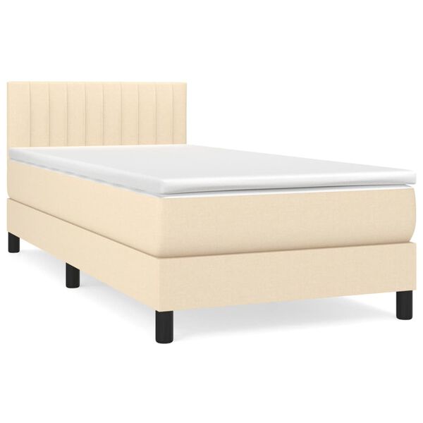 vidaXL &Kappa;&rho;&epsilon;&beta;ά&tau;&iota; Boxspring &mu;&epsilon; &Sigma;&tau;&rho;ώ&mu;&alpha; &Kappa;&rho;&epsilon;&mu; 90x190 &epsilon;&kappa;.&Upsilon;&phi;&alpha;&sigma;&mu;ά&tau;&iota;&nu;&omicron;