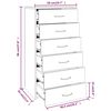 vidaXL Ντουλάπι με 6 Συρτάρια Γκρι Sonoma 50x34x96 εκ. Επεξεργ. Ξύλο