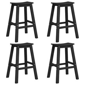 vidaXL Σετ Μπαρ Κήπου 4 pcs Μαύρο HDPE