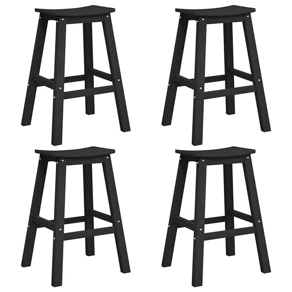 vidaXL Σετ Μπαρ Κήπου 4 pcs Μαύρο HDPE