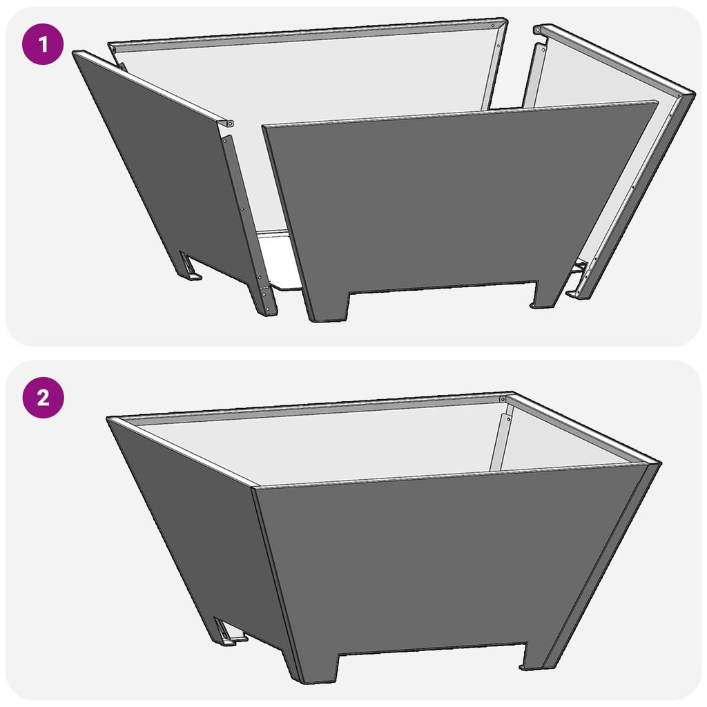 vidaXL Τζάκι Φωτιά Τετράγωνο Μαύρο 60x60x30 εκ. Ατσάλι