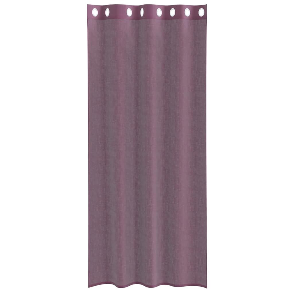 vidaXL Κουρτίνες Voile με ροδέλες 2 τεμάχια Μοβ 140x225 εκ.