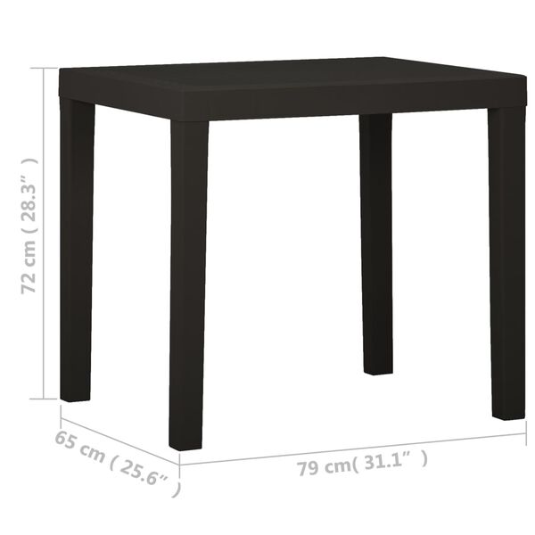 vidaXL Τραπέζι Κήπου Ανθρακί 79 x 65 x 72 εκ. από Πλαστικό