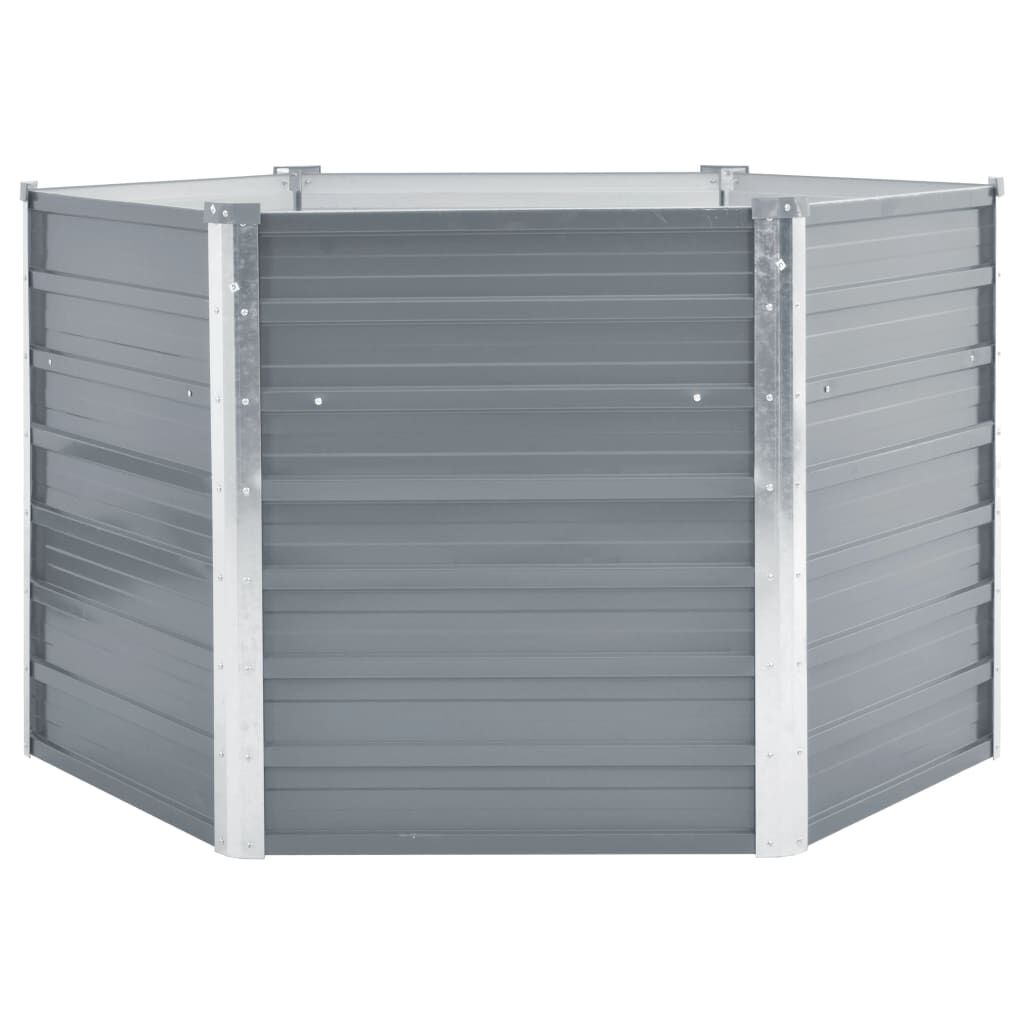 vidaXL Ζαρντινιέρα Υπερυψωμένη Γκρι 129x129x77 εκ. Γαλβανισμ. Χάλυβας