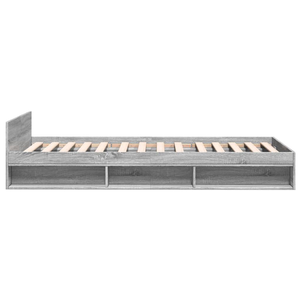 vidaXL Πλαίσιο Κρεβατιού με συρτάρια Γκρι sonoma 90x200εκ. Επεξ. Ξύλο
