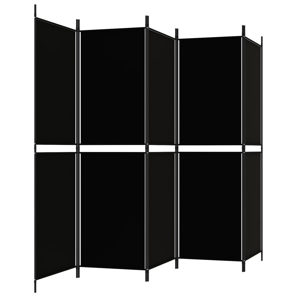 vidaXL Διαχωριστικό Δωματίου με 5 Πάνελ Μαύρο 250x180 εκ. από Ύφασμα