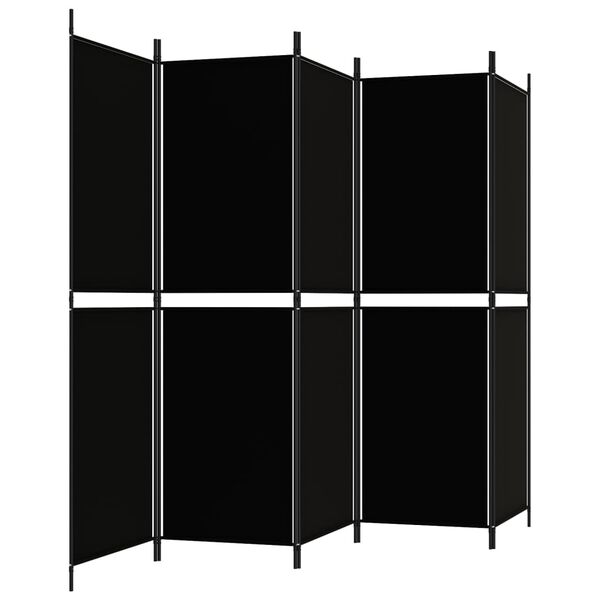 vidaXL Διαχωριστικό Δωματίου με 5 Πάνελ Μαύρο 250x180 εκ. από Ύφασμα