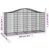 vidaXL Συρματοκιβώτιο Τοξωτό 200x50x100/120εκ. από Γαλβανισμένο Χάλυβα