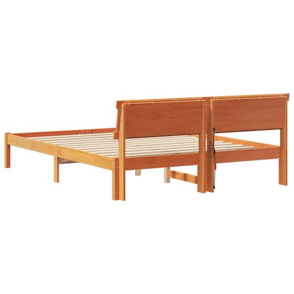 vidaXL Σκελετός Κρεβατιού Καφέ κεριού 160 x 200 cm Ξύλο πεύκου