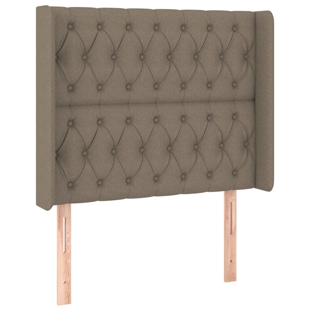 vidaXL Κρεβάτι Boxspring με Στρώμα & LED Taupe 90x200 εκ. Υφασμάτινο