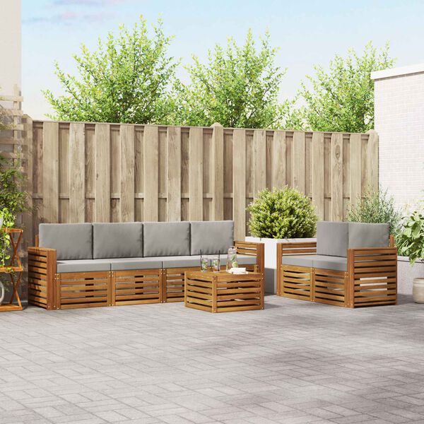 vidaXL &Sigma;&epsilon;&tau; &Kappa;&alpha;&nu;&alpha;&pi;έ 7 pcs &Phi;&upsilon;&sigma;&iota;&kappa;ό &kappa;&alpha;&iota; &Alpha;&nu;&omicron;&iota;&chi;&tau;ό &Gamma;&kappa;&rho;&iota; &Sigma;&tau;&epsilon;&rho;&epsilon;ό &Xi;ύ&lambda;&omicron; &Alpha;&kappa;&alpha;&kappa;ί&alpha;&sigmaf;