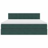 vidaXL Κρεβάτι Αποθήκης με στρώμα Σκούρο Πράσινο 160 x 200 cm Βελούδο
