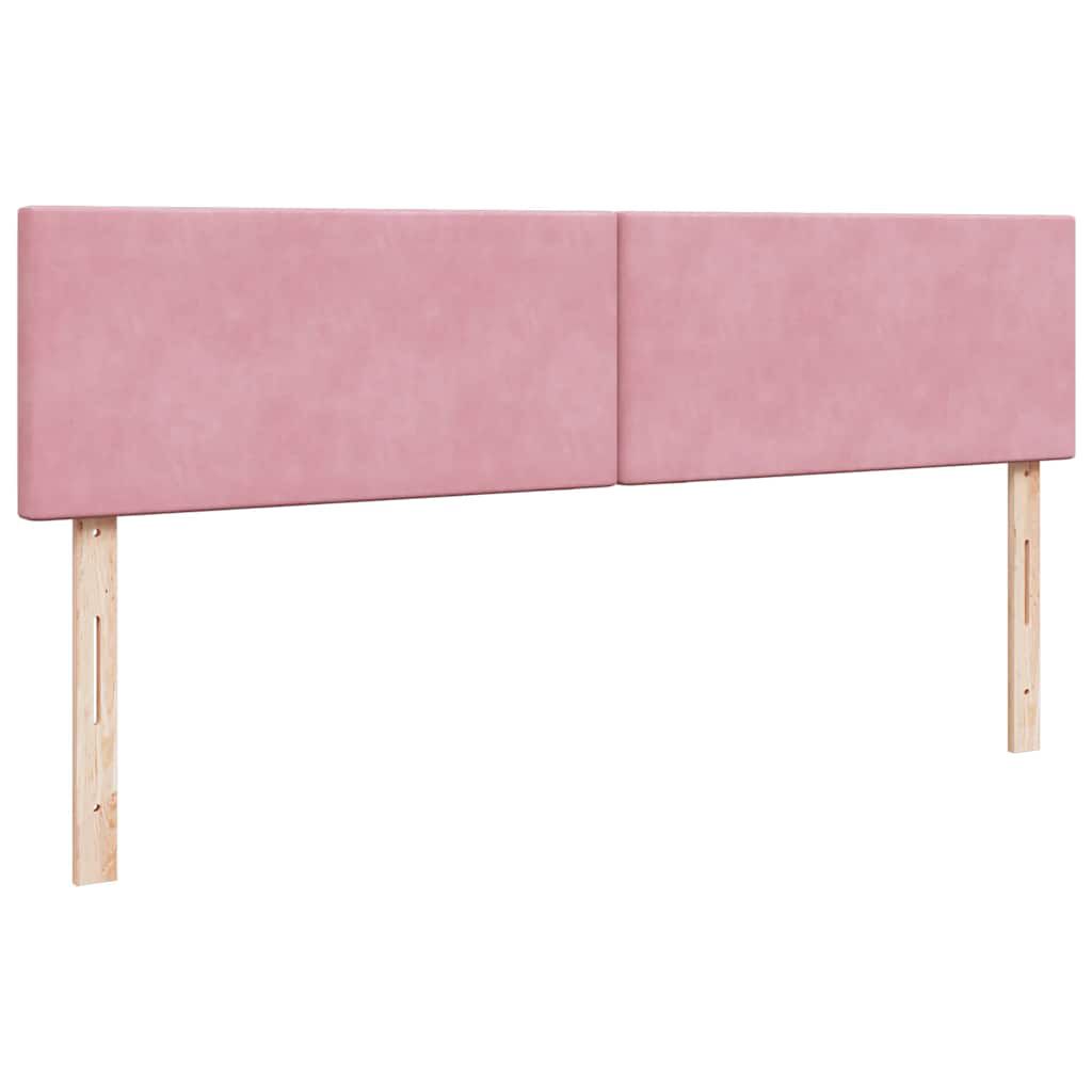 vidaXL Οθωμανικό κρεβάτι με στρώματα ροζ 200x200cm Velvet
