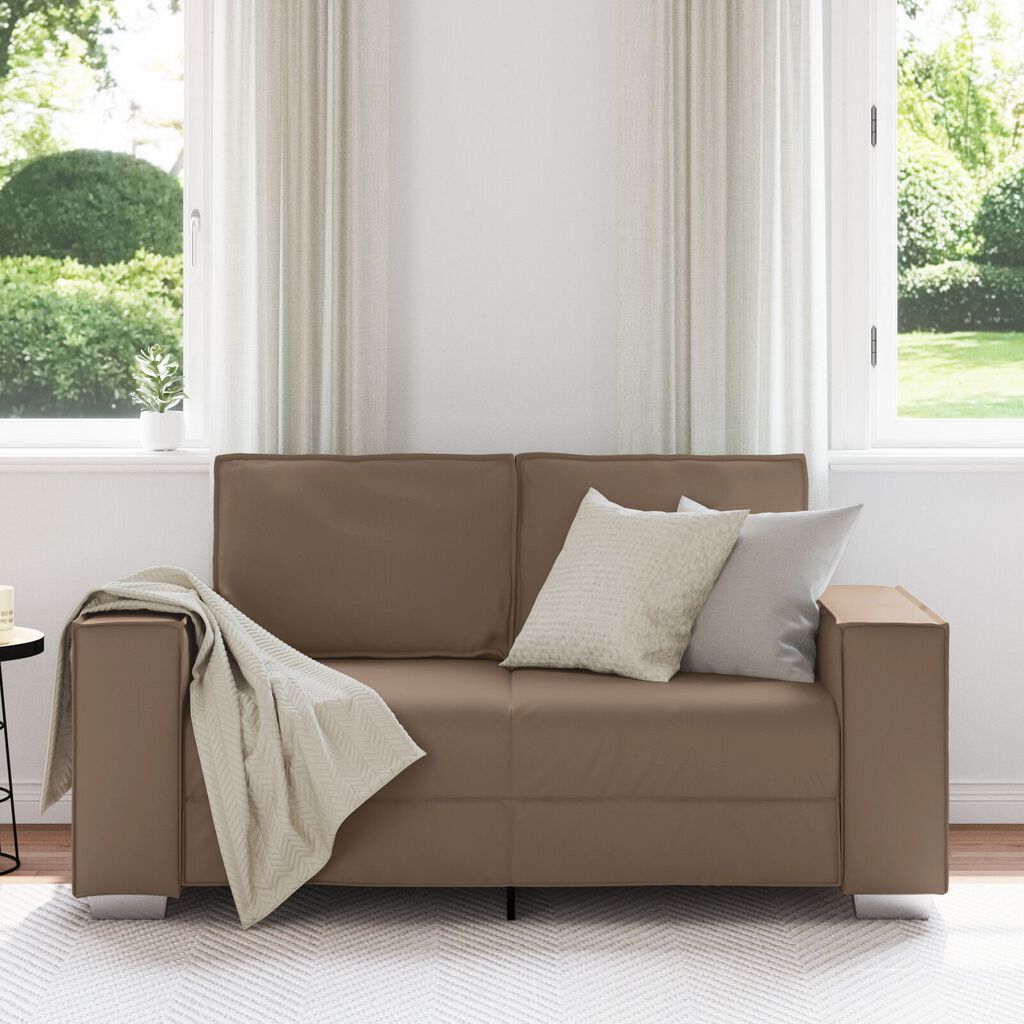vidaXL Καναπές Loveseat Καφέ 120 εκ από Συνθετικό Δέρμα