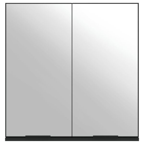 vidaXL Καθρέφτης Μπάνιου με Ντουλάπι Μαύρος 64x20x67 εκ. Επεξ. Ξύλο