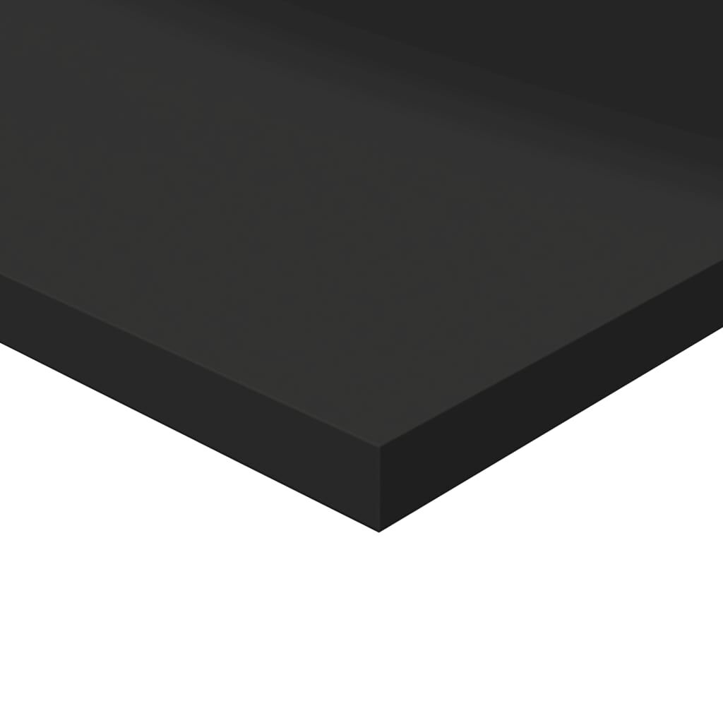 vidaXL Ράφια Βιβλιοθήκης 8 τεμ. Γυαλ. Μαύρο 80x30x1,5 εκ. Μοριοσανίδα