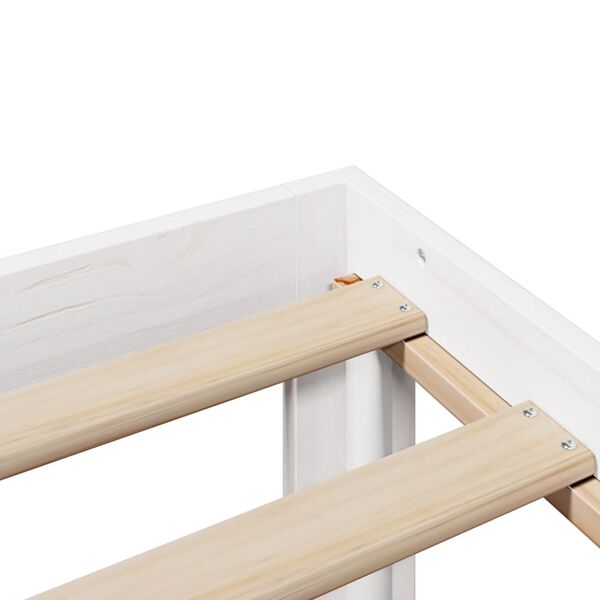 vidaXL Πλαίσιο Κρεβατιού Κεφαλάρι Λευκό 150x200εκ Μασίφ Πεύκο