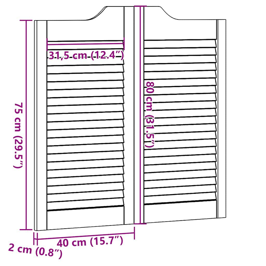 vidaXL Ανοιγόμενες πόρτες περσίδες 2 ζευγών 80x80 cm μασίφ ξύλο πεύκο